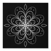 Papel Pintado Metallic flower tile abstract silver 壁紙 (正面)