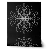 Papel Pintado Metallic flower tile abstract silver 壁紙 (ほどく)