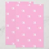 papel rosa com estampa de laços brancos (正面/裏面)