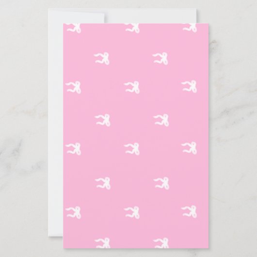 papel rosa com estampa de laços brancos (裏面)