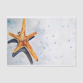 Papel seda con acuarela de estrella de mar 薄葉紙