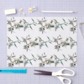 Papel seda con acuarela de rama de olivo 薄葉紙 (クラフト)