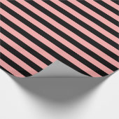 PAPER_04赤面PINK/BLACKを包む上品は縞で飾ります ラッピングペーパー (コーナー)