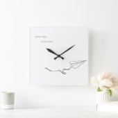 Paper Airplane clock スクエア壁時計 (ホーム)