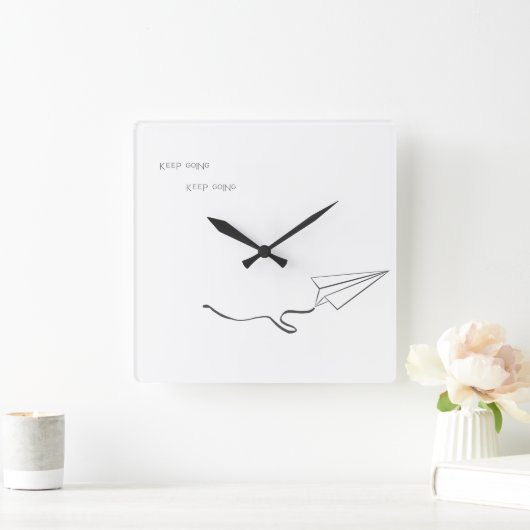 Paper Airplane clock スクエア壁時計 (ホーム)