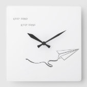 Paper Airplane clock スクエア壁時計 (正面)