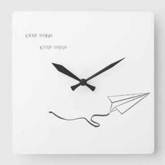 Paper Airplane clock スクエア壁時計
