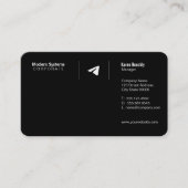 Paper Airplane Logo | Simple Black 名刺 (正面)