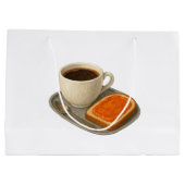 Paper bag with an image of coffee and a sandwich ラージペーパーバッグ (裏面)