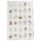 Paper Bag with Gold Botanical Sketches ミディアムペーパーバッグ (裏面)