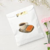 Paper bag with illustration of coffee and toast フェイバーバッグ (封をした状態)
