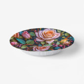 Paper Bowls- Pink Vintage Roses ペーパーボウル (傾斜あり)