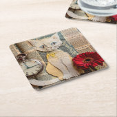 Paper Cat Coaster スクエアペーパーコースター (アングル)