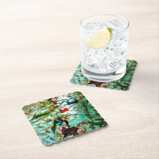 Paper Coaster,Abstract blue decorative coaster ペーパーコースター (インサイチュ)