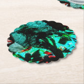 Paper Coaster blue dark abstract recycled motif  ペーパーコースター (アングル)