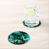 Paper Coaster blue dark abstract recycled motif  ペーパーコースター (インサイチュ)