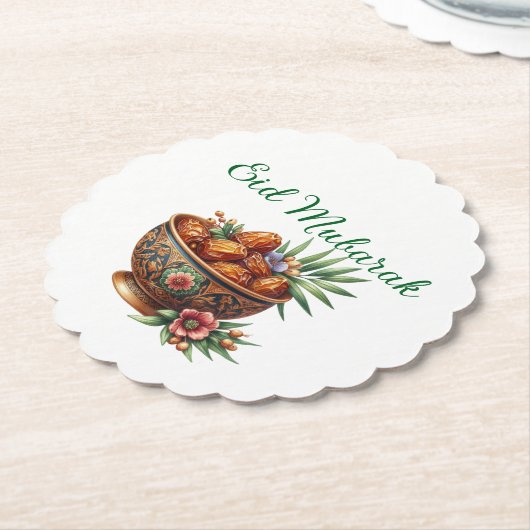 Paper Coaster-Eid Mubarak Tableware ペーパーコースター (アングル)