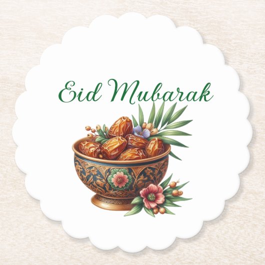 Paper Coaster-Eid Mubarak Tableware ペーパーコースター (正面)
