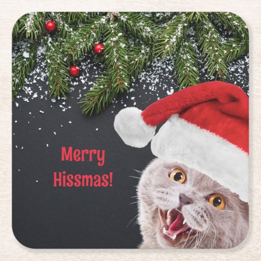 Paper Coaster, Merry Hissmas  スクエアペーパーコースター (正面)