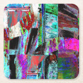 Paper Coaster – Neon Pulse スクエアペーパーコースター (正面)