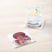 Paper Coaster – YOUTH Power Afro & Boombox Urban スクエアペーパーコースター (インサイチュ)