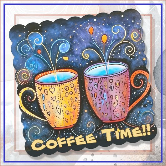 Paper COASTERS- 6-pack - Coffee Time!! ペーパーコースター