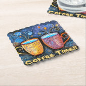 Paper COASTERS- 6-pack - Coffee Time!! ペーパーコースター (アングル)