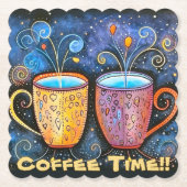 Paper COASTERS- 6-pack - Coffee Time!! ペーパーコースター (正面)