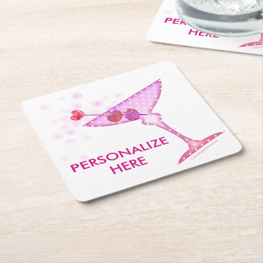 PAPER COASTERS - PINK MARTINI スクエアペーパーコースター (アングル)