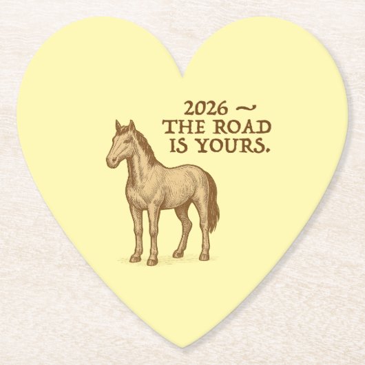 Paper Coasters with motivational text and horse ペーパーコースター (正面)