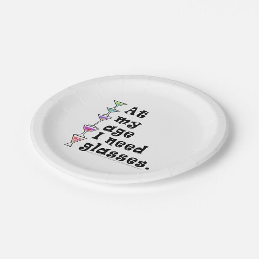 PAPER COCKTAIL PLATES - 私の年齢ではメガネが必要です ペーパープレート (アングル)
