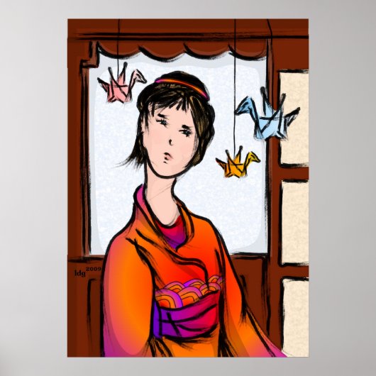 Paper Cranes in Flight Poster ポスター (正面)