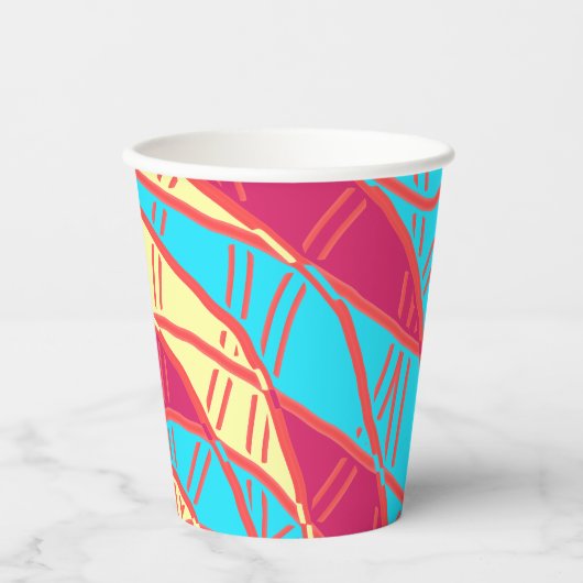 Paper cup, A vibrant colorful classic design  Pape 紙コップ (正面)