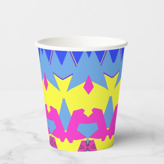 Paper cup, A vibrant colorful classic design  Pape 紙コップ (正面)