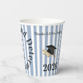 Paper Cup Blue & White Stripe Graduate 2026 紙コップ (裏面)