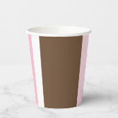 Paper Cup Brown & Pink Stripe  紙コップ (左)