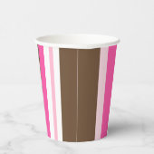 Paper Cup Brown & Pink Stripe 紙コップ (右)