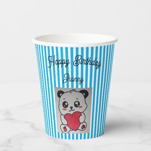 paper cup for happy birthday of children 紙コップ (正面)