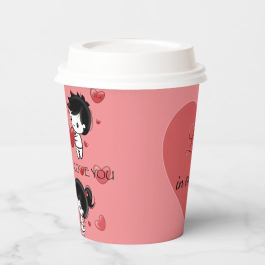 Paper cup for Valentine's Day 紙コップ (左)