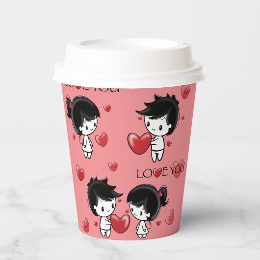 Paper cup for Valentine's Day 紙コップ (正面)