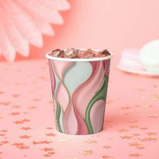 Paper cup in stylish abstract graphic 紙コップ