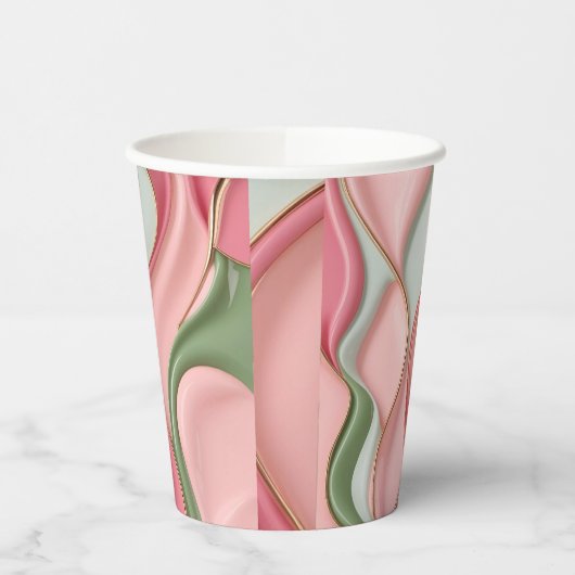 Paper cup in stylish abstract graphic 紙コップ (左)
