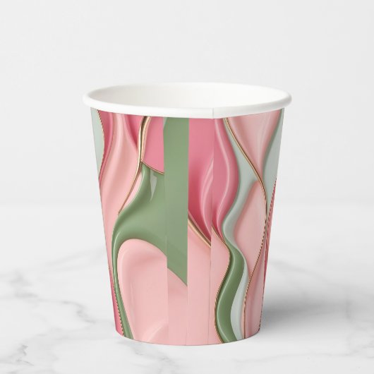 Paper cup in stylish abstract graphic 紙コップ (右)
