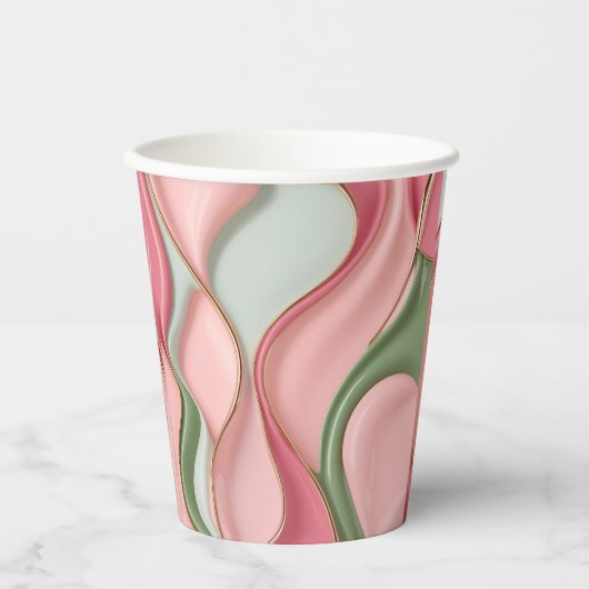 Paper cup in stylish abstract graphic 紙コップ (正面)