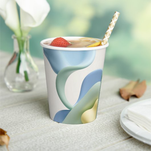 Paper cup in stylish abstract graphic 紙コップ (インサイチュ)