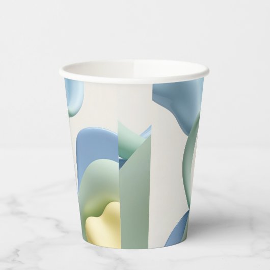 Paper cup in stylish abstract graphic 紙コップ (左)