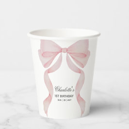 Paper cup Pink Bow Girls Birthday 紙コップ