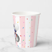 Paper Cup Pink & White Stripe Barber Pole 紙コップ (裏面)
