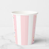 Paper Cup Pink & White Stripe Barber Pole 紙コップ (右)