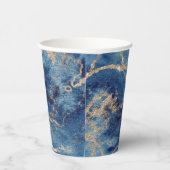 Paper Cups (236 ml) - Blue & Gold Pattern 紙コップ (右)